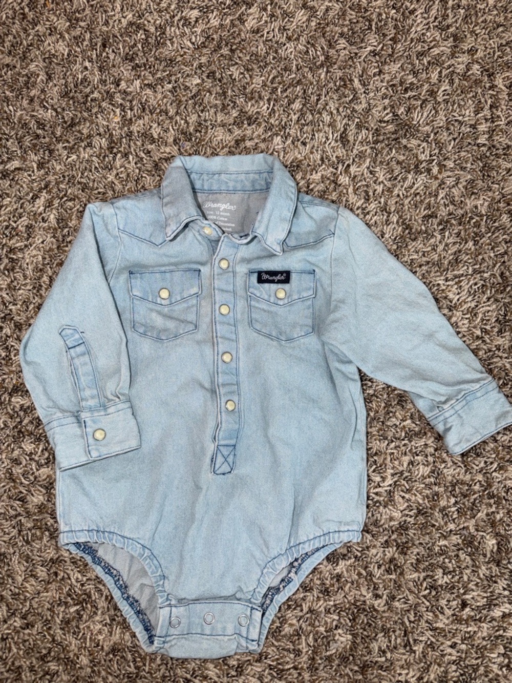 Wrangler Light Blue Denim Baby One-Piece Bodysuit